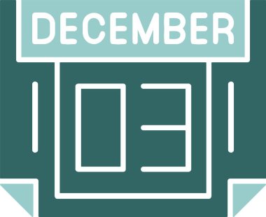 3 Aralık takvim web simgesi, basit vektör illüstrasyonu           