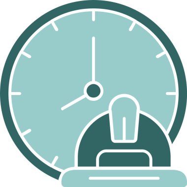 Saat (çalışma saatleri için) simgesi, vektör illüstrasyonu 