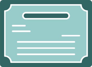 Sertifika simgesi, vektör illüstrasyonu basit tasarım