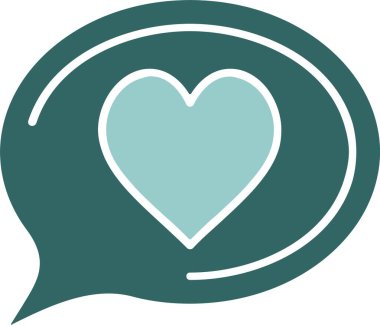 Basit kalp ikonu vektör illüstrasyonu