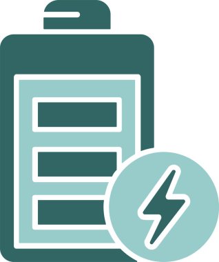 Batarya şarj simgesi, vektör illüstrasyonu