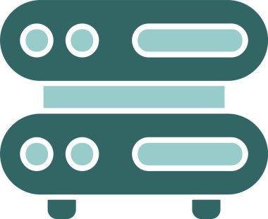 Depolama Sunucusu Web basit simge illüstrasyonu