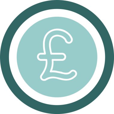 İngiliz Pound Para Sembolü, Simge Vektörü Beyaz Arkaplan