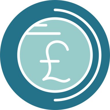 İngiliz Pound Para Sembolü, Simge Vektörü Beyaz Arkaplan