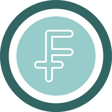 İsviçre Frangı web simgesi vektör illüstrasyonu