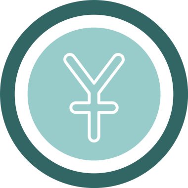 Çin Yuan web simgesi vektör illüstrasyonu