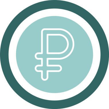 Rus Ruble web simgesi vektör illüstrasyonu