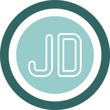 Ürdün Dinar web simgesi vektör illüstrasyonu