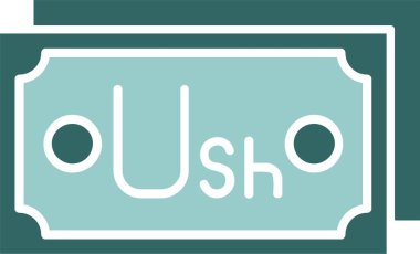 Ugandalı Şilin ağ ikonu vektör illüstrasyonu