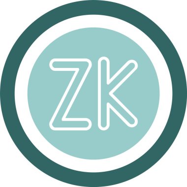 Zambiya Kwacha web simgesi vektör illüstrasyonu
