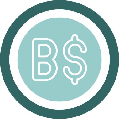 Brunei Dolar İşaret simgesi vektör illüstrasyonu 