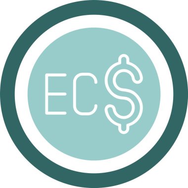 Doğu Karayip Doları ikon vektör illüstrasyonu 