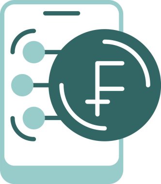 İsviçre Frangı web simgesi vektör illüstrasyonu