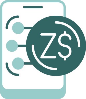 Zimbabve Doları ikon vektör illüstrasyonu