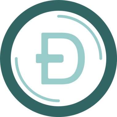 Dogecoin parası. Web simgesi basit illüstrasyon