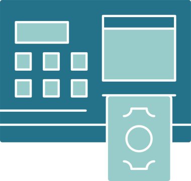 Beyaz Arkaplanda Basit Banka ATM Simgesi 