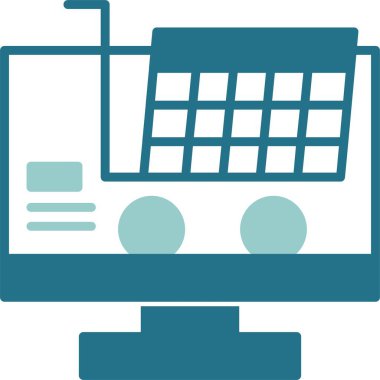 çevrimiçi alışveriş simgesi, vektör illüstrasyonu basit tasarım