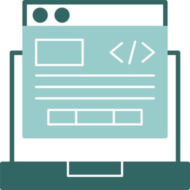 Tarayıcı Programlama Web simgesi, vektör illüstrasyonu