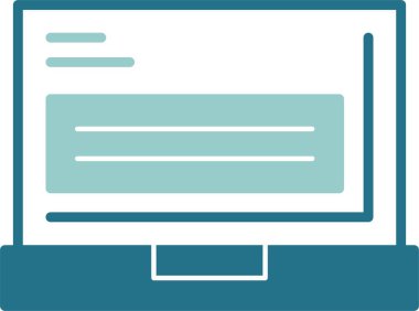 dizüstü bilgisayar simgesi, vektör illüstrasyonu basit tasarım