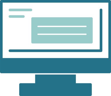 bilgisayar monitörü web simgesi, basit illüstrasyon