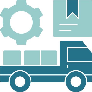 dağıtım kamyonu simgesi, vektör illüstrasyonu basit tasarım