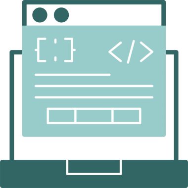 Kod İşlemci simgesi, vektör illüstrasyonu basit tasarım