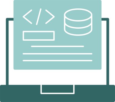 Arka Uç Geliştirme simgesi, vektör illüstrasyonu basit tasarım