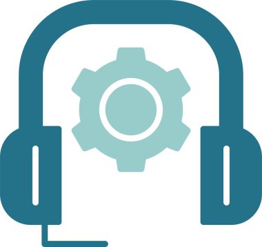 Destek, Yardım, Hizmet Simgesi veya Logosu, Beyaz Arkaplan Vektör Resimleri 