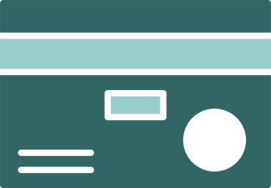 Kredi kartı simgesi, vektör illüstrasyonu basit tasarım