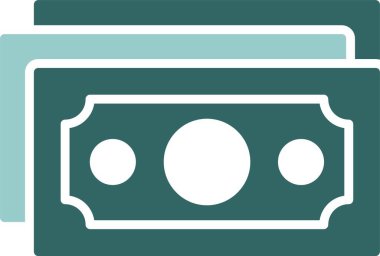 Banknote simgesi, vektör illüstrasyonu basit tasarım