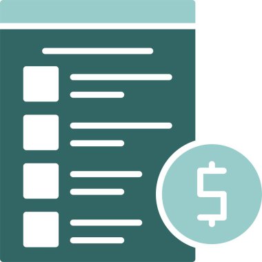 Bütçe finans simgesi, vektör illüstrasyonu 