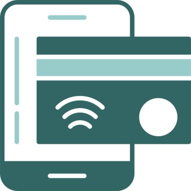 NFC ödeme simgesi beyaz arkaplanda izole edildi 