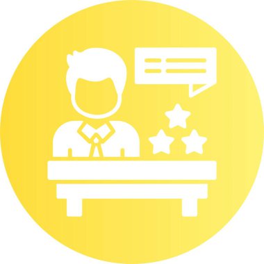 Muhabir. Web simgesi basit illüstrasyon