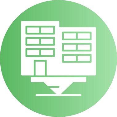 Bina ofisi. Web simgesi basit illüstrasyon