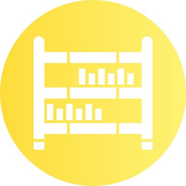 Kitaplık. Web simgesi basit illüstrasyon