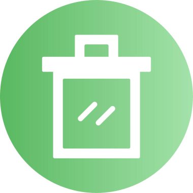 Çöp kutusu veya sepeti çöp simgesi ile geri dönüşüm işareti beyaz arkaplanda izole