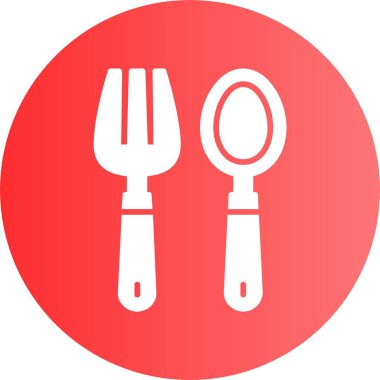 Çatal ve kaşık ikonu. vektör illüstrasyonu 