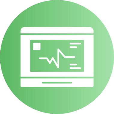 kardiyogram izleyici ikon vektör çizimi 