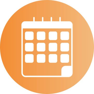 Takvim vektörü, simge, siluet. Masaüstü takvimi beyaz arkaplanda izole edildi. Takvim simgesi, logo, uygulama ve web sitesi için sembol tasarımı. Vektör illüstrasyonu.