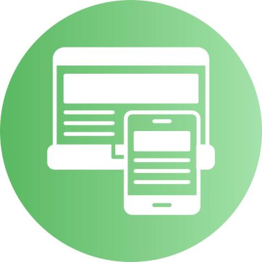 Tepkili tasarım ağı basit simge illüstrasyonu