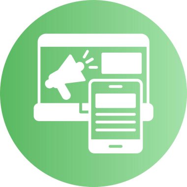 Dijital pazarlama ağı basit simge illüstrasyonu