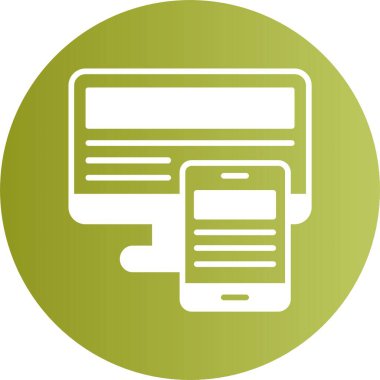 Tepkili tasarım ağı basit simge illüstrasyonu