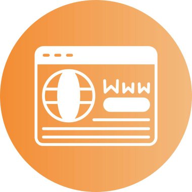 Web sayfası simgesi. İnternet simgesi. İnternet sitesi tabelası. Tarayıcı simgesi. Genel ağ kavramı 