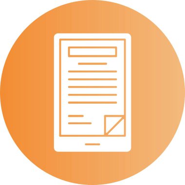 E-kitap okuyucu web simgesi, basit vektör illüstrasyonu