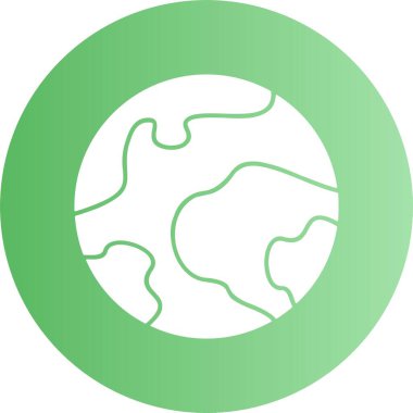 Dünya haritası web simgesi, basit vektör illüstrasyonu