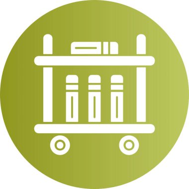 Kitap arabası web simgesi, basit vektör illüstrasyonu