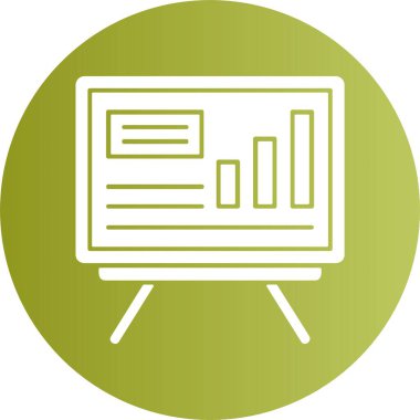 Etkileşimli beyaz tahta web basit simge illüstrasyonu