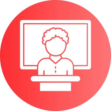 Bir bilgisayarın okur yazarlık semineri vektör çizimi