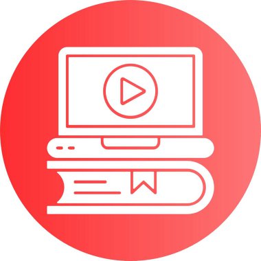 Öğretim Video simgesi, basit vektör illüstrasyonu