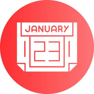 23 Ocak takvim web simgesi, basit vektör illüstrasyonu           